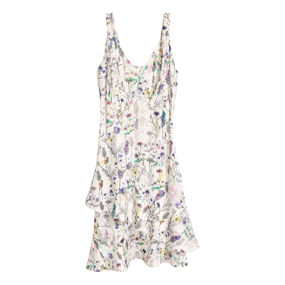 H&M Crepe Floral Print Midi Dress